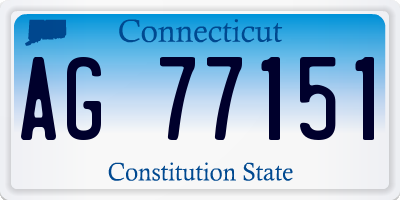 CT license plate AG77151
