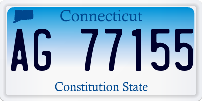 CT license plate AG77155