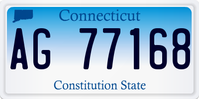 CT license plate AG77168