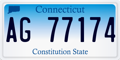 CT license plate AG77174
