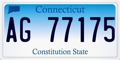 CT license plate AG77175