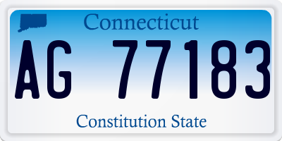 CT license plate AG77183
