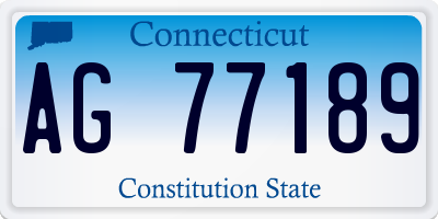 CT license plate AG77189