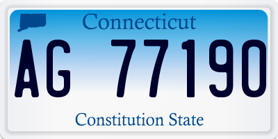 CT license plate AG77190