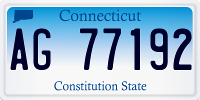 CT license plate AG77192