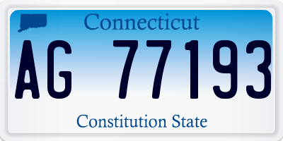 CT license plate AG77193