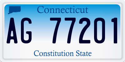 CT license plate AG77201