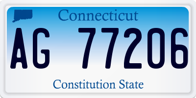 CT license plate AG77206