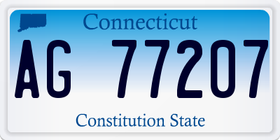 CT license plate AG77207