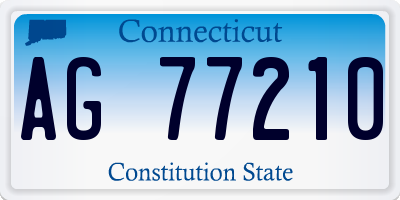CT license plate AG77210