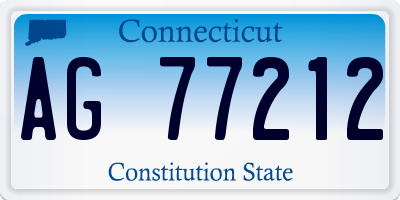 CT license plate AG77212