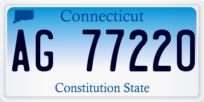 CT license plate AG77220