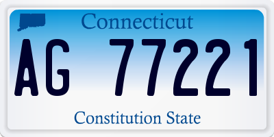 CT license plate AG77221