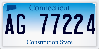 CT license plate AG77224