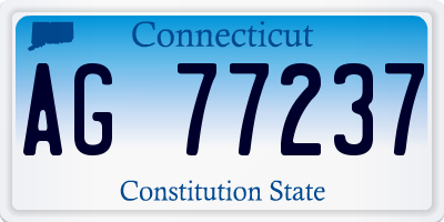 CT license plate AG77237