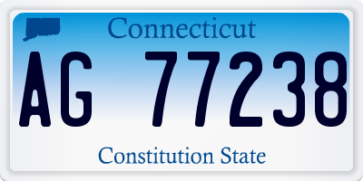 CT license plate AG77238