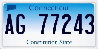 CT license plate AG77243