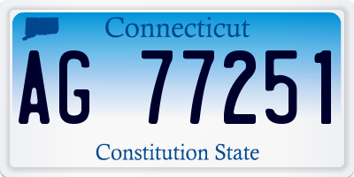 CT license plate AG77251