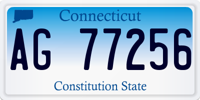 CT license plate AG77256