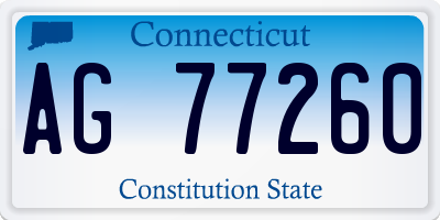 CT license plate AG77260