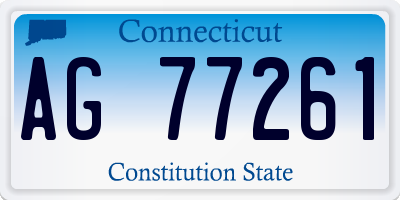 CT license plate AG77261