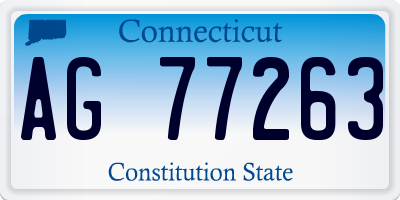 CT license plate AG77263