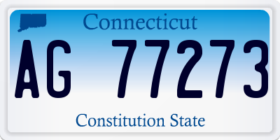 CT license plate AG77273