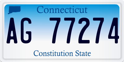 CT license plate AG77274