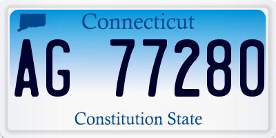 CT license plate AG77280