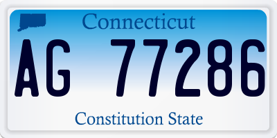 CT license plate AG77286