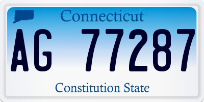 CT license plate AG77287
