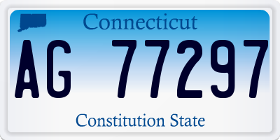 CT license plate AG77297