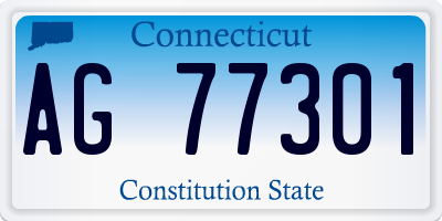 CT license plate AG77301