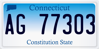 CT license plate AG77303