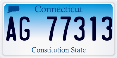 CT license plate AG77313