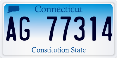 CT license plate AG77314