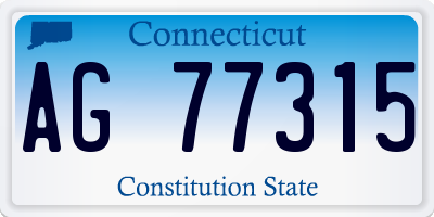 CT license plate AG77315