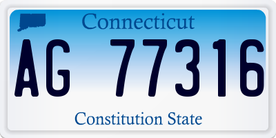 CT license plate AG77316