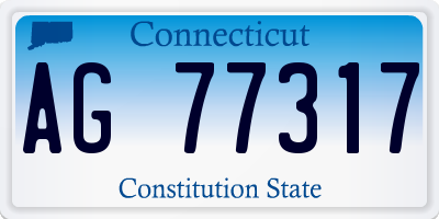 CT license plate AG77317