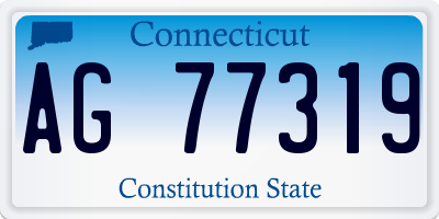CT license plate AG77319