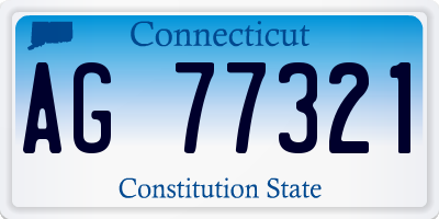 CT license plate AG77321