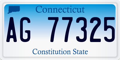 CT license plate AG77325