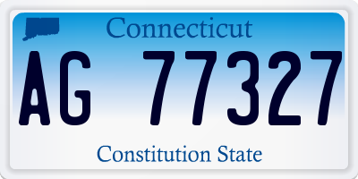 CT license plate AG77327