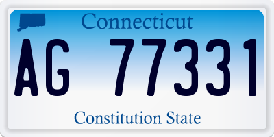 CT license plate AG77331