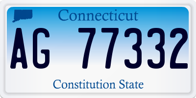 CT license plate AG77332