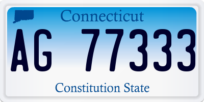 CT license plate AG77333