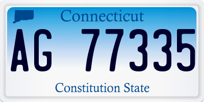 CT license plate AG77335