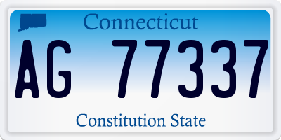 CT license plate AG77337