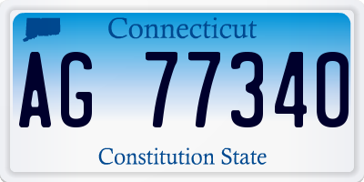 CT license plate AG77340
