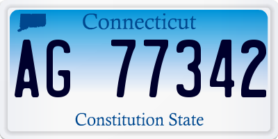 CT license plate AG77342